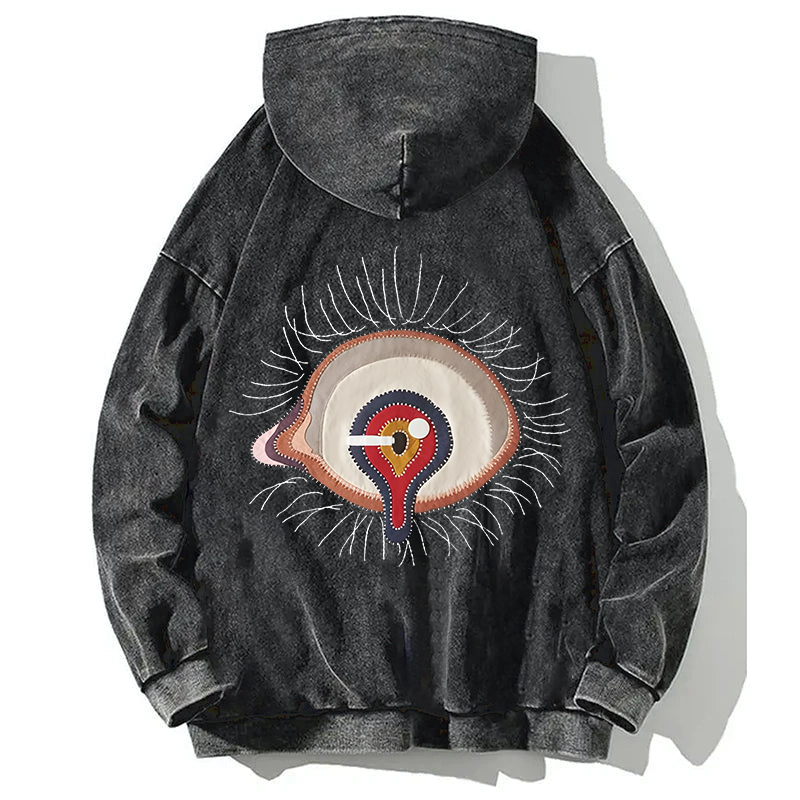 Tokyocanvas Tearful Eyes Back Washed Hoodie