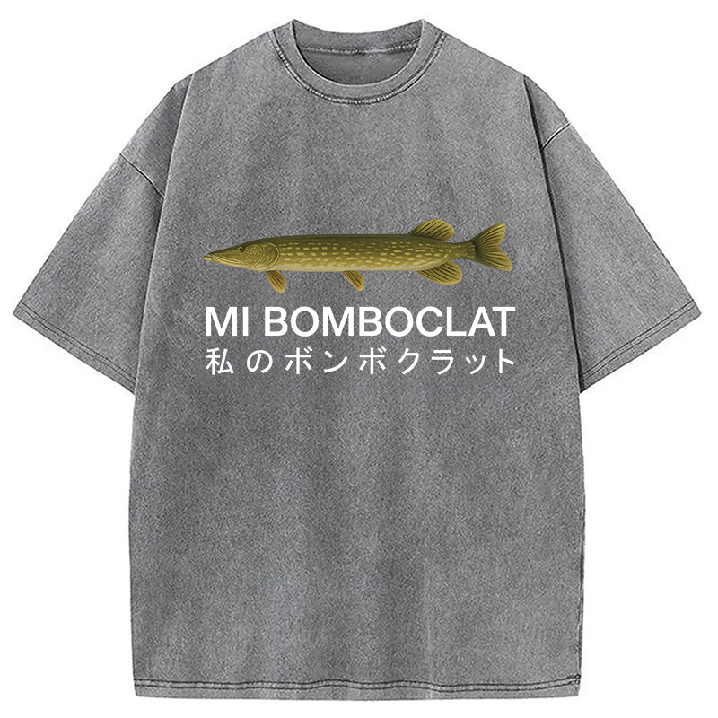 Tokyocanvas Mi Bomboclat Fish Meme Washed T-Shirt
