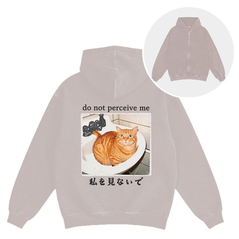 Tokyocanvas Do Not Perceive Me Washed Zip Hoodie
