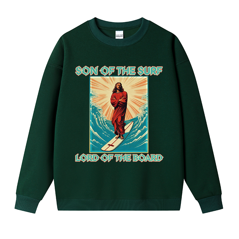 Tokyocanvas Jesus Surfer Fleece Lined Sweatshirt