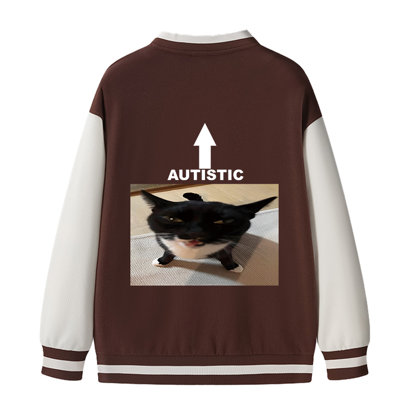Tokyocanvas Autistic Cat Varsity Jacket