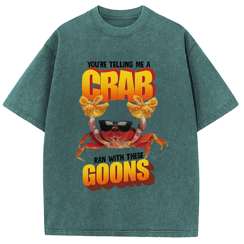 Tokyocanvas A Crab Ran With These Goons Washed T-Shirt