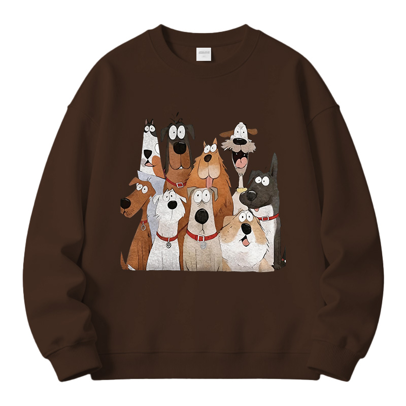 Tokyocanvas Funny Cute Dog Art Print Fleece Lined Sweatshirt