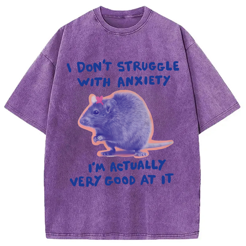 Tokyocanvas I Don't Struggle With Anxiety Washed T-Shirt