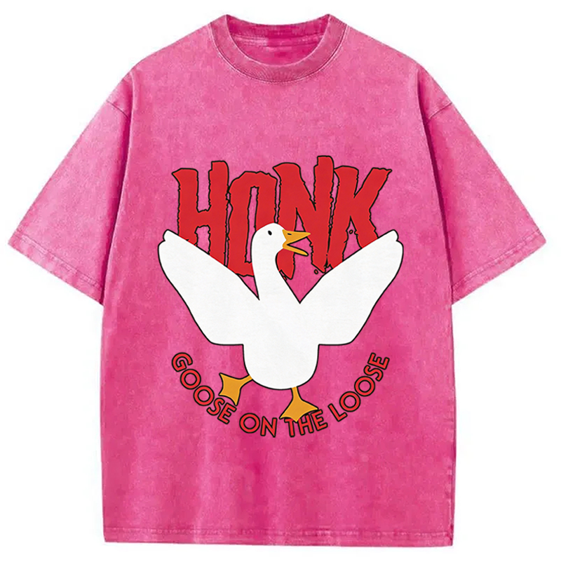 Tokyocanvas Honk Goose On The Loose Washed T-Shirt