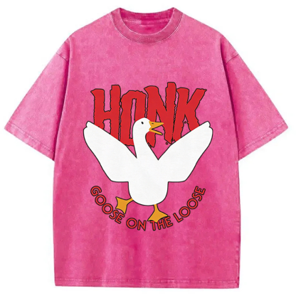 Tokyocanvas Honk Goose On The Loose Washed T-Shirt