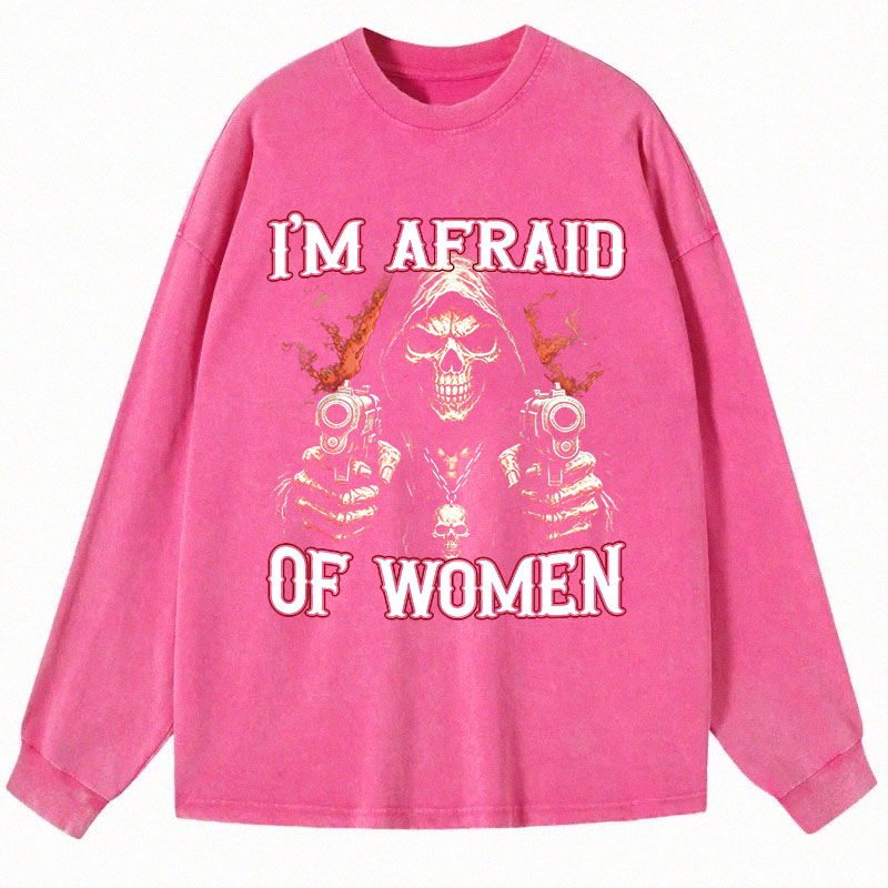 Tokyocanvas I'm Afraid Of Women Long Sleeve Washed T-Shirt