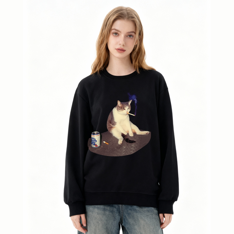 Tokyocanvas Cat Smoking Meme Classic Sweatshirt