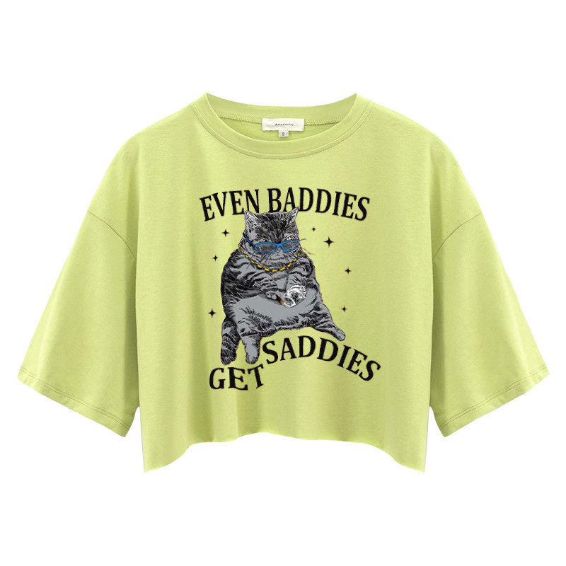 Tokyocanvas Even Baddies Get Saddies Crop Top