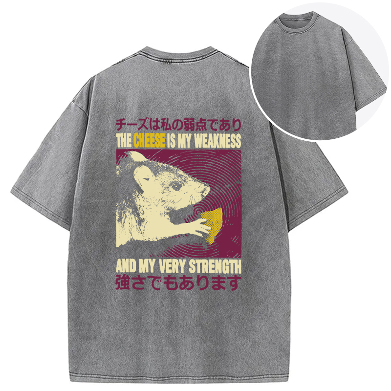 Tokyocanvas The Cheese is My Weakness Back Washed T-Shirt