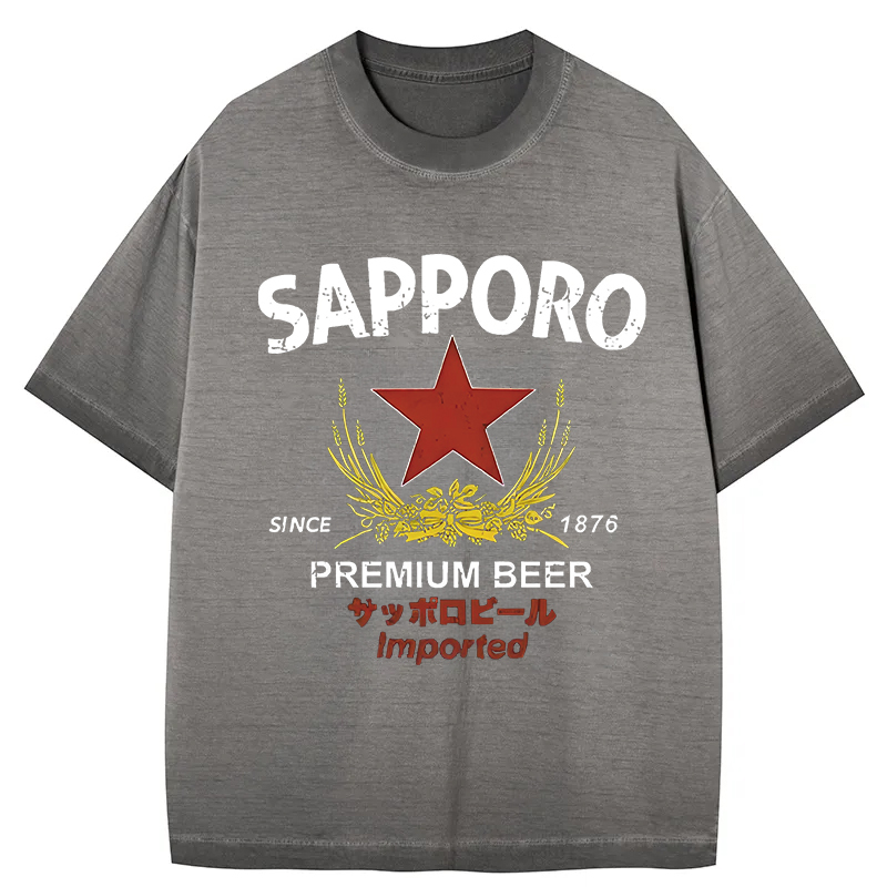 Tokyocanvas Sapporo Beer Essential Gradient Washed T-Shirt