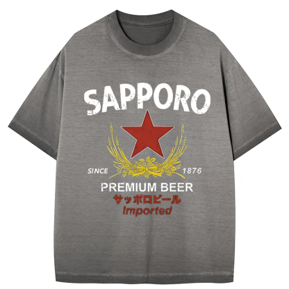 Tokyocanvas Sapporo Beer Essential Gradient Washed T-Shirt