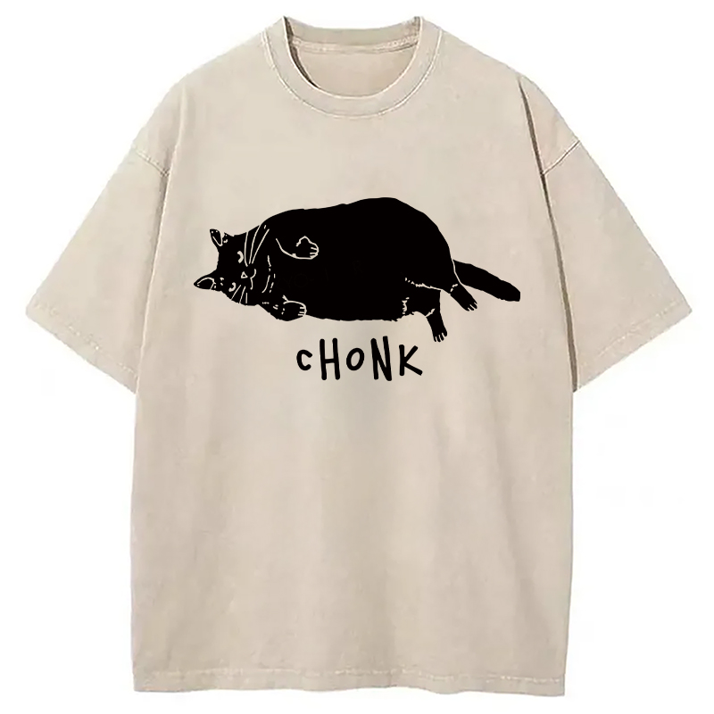 Tokyocanvas Chonk Cat Washed T-Shirt