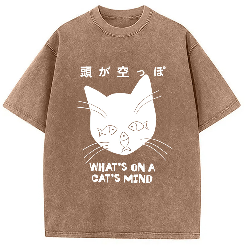 Tokyocanvas Silly Cat Funny Washed T-Shirt