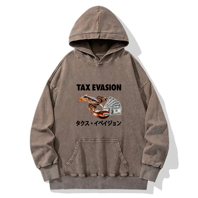 Tokyocanvas Tux Evasion Funny Washed Hoodie
