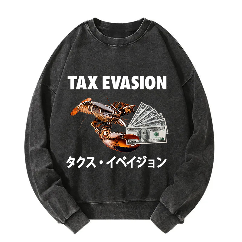 Tokyocanvas Tux Evasion Funny Washed Sweatshirt