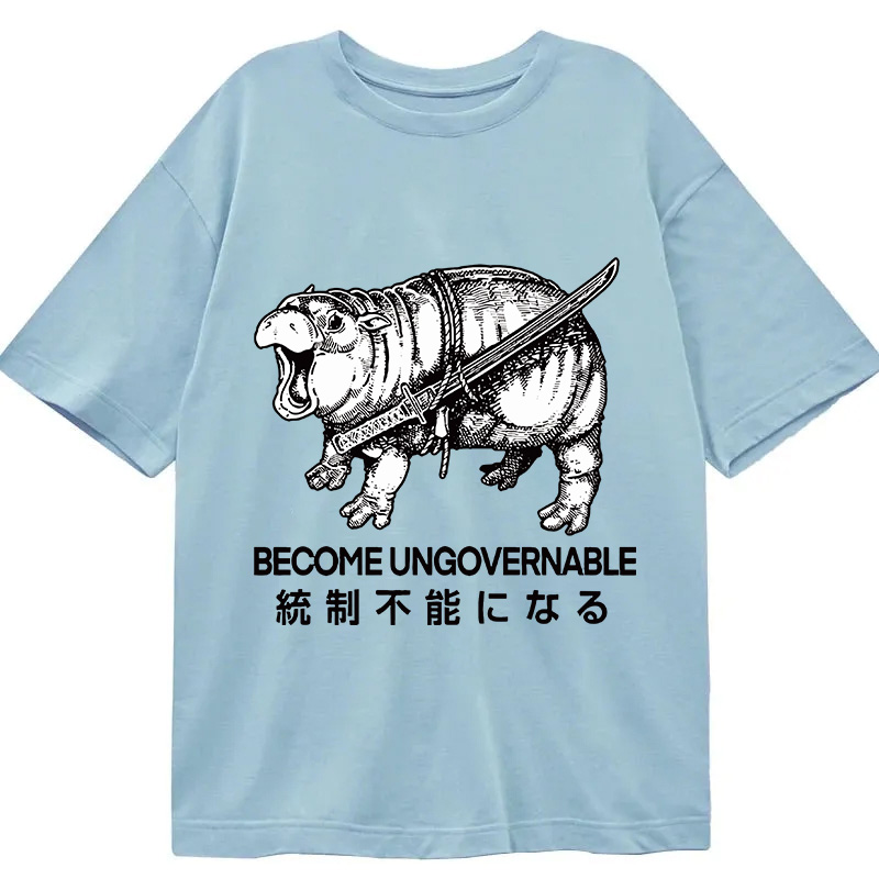 Tokyocanvas Moo Deng Carrying A Samurai Sword Classic T-Shirt