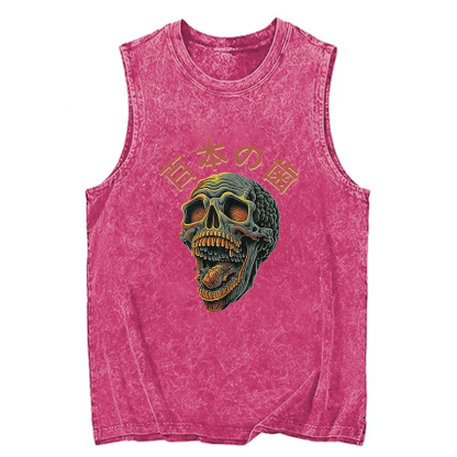 Tokyocanvas Terrifying And Disgusting Skull Washed Tank
