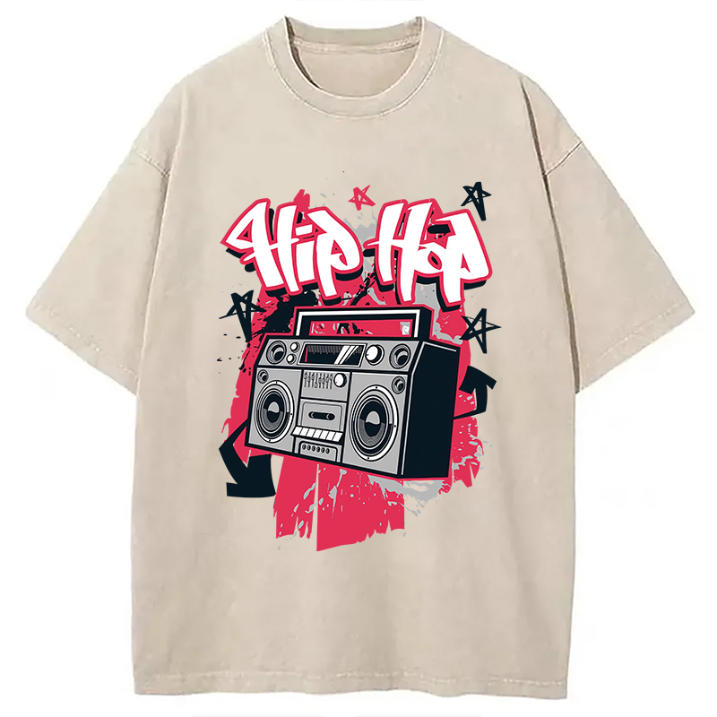 Tokyocanvas Hip Hop Style Washed T-Shirt