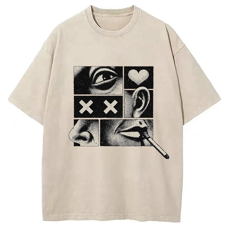Tokyocanvas Disassembled Smoking Washed T-Shirt
