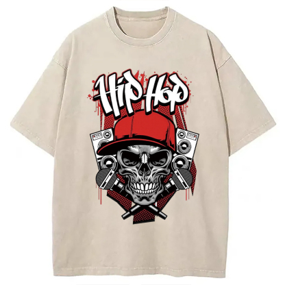 Tokyocanvas Skull Hip Hop Washed T-Shirt