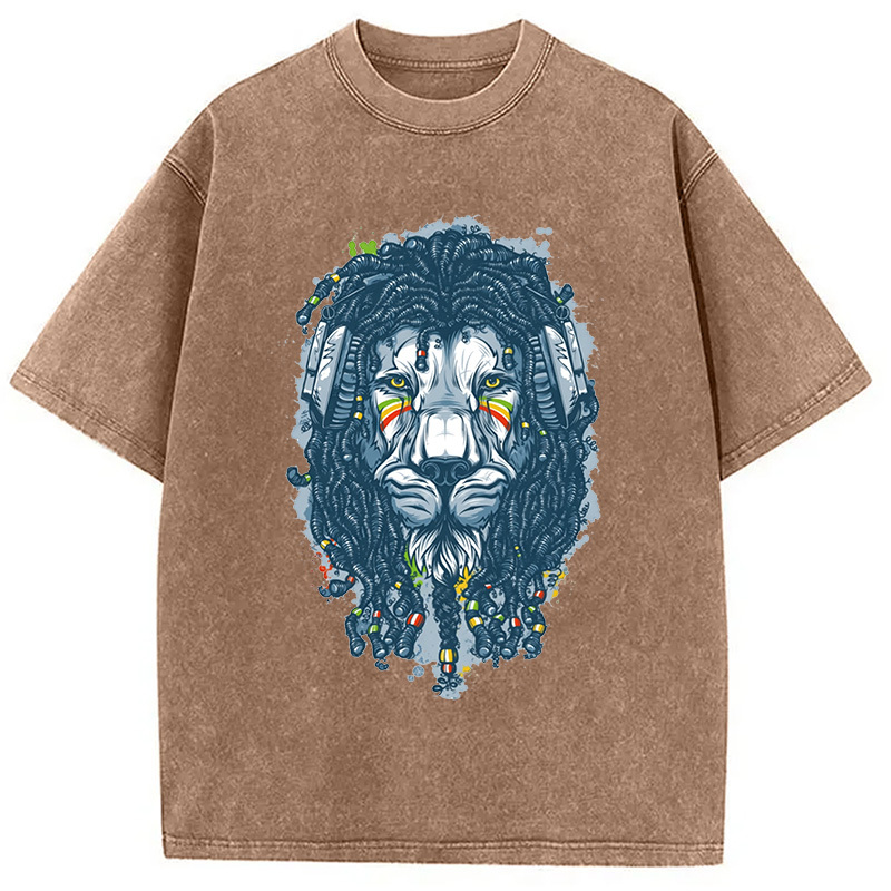 Tokyocanvas Hip Hop Lion Washed T-Shirt