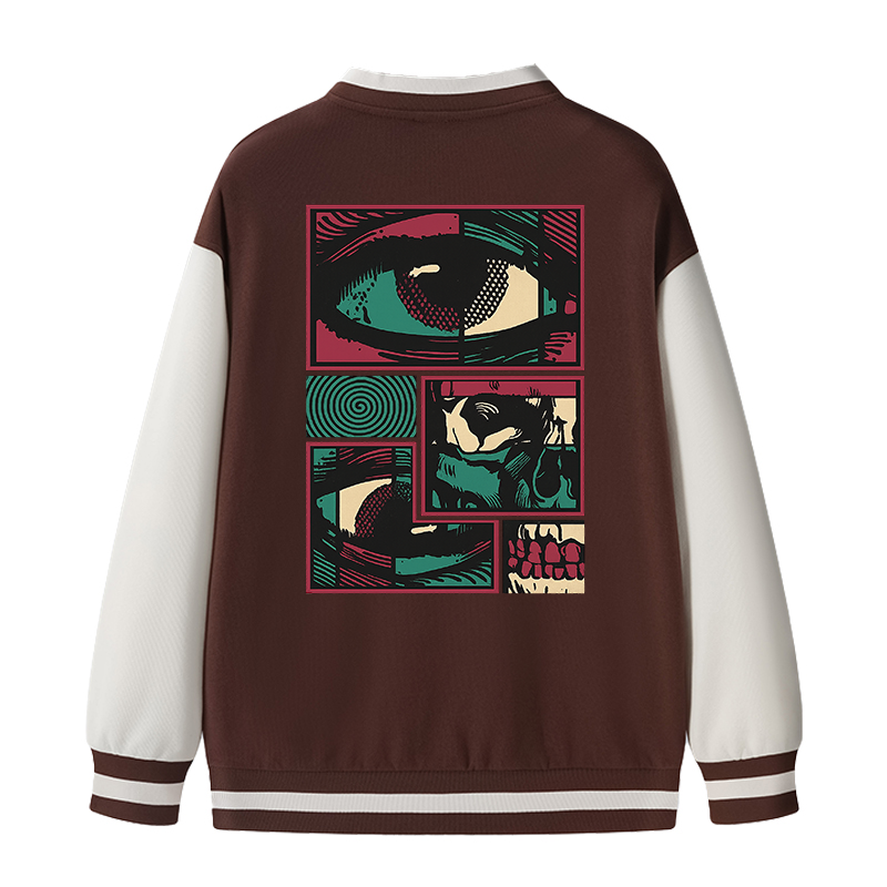 Tokyocanvas Facial Fragments Varsity Jacket