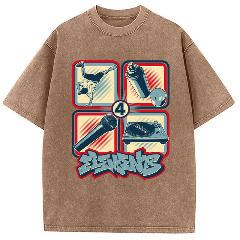 Tokyocanvas 4 Elements of Hip Hop Washed T-Shirt