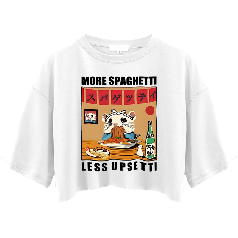 Tokyocanvas More Spaghetti Less Upsetti Hamster Crop Top