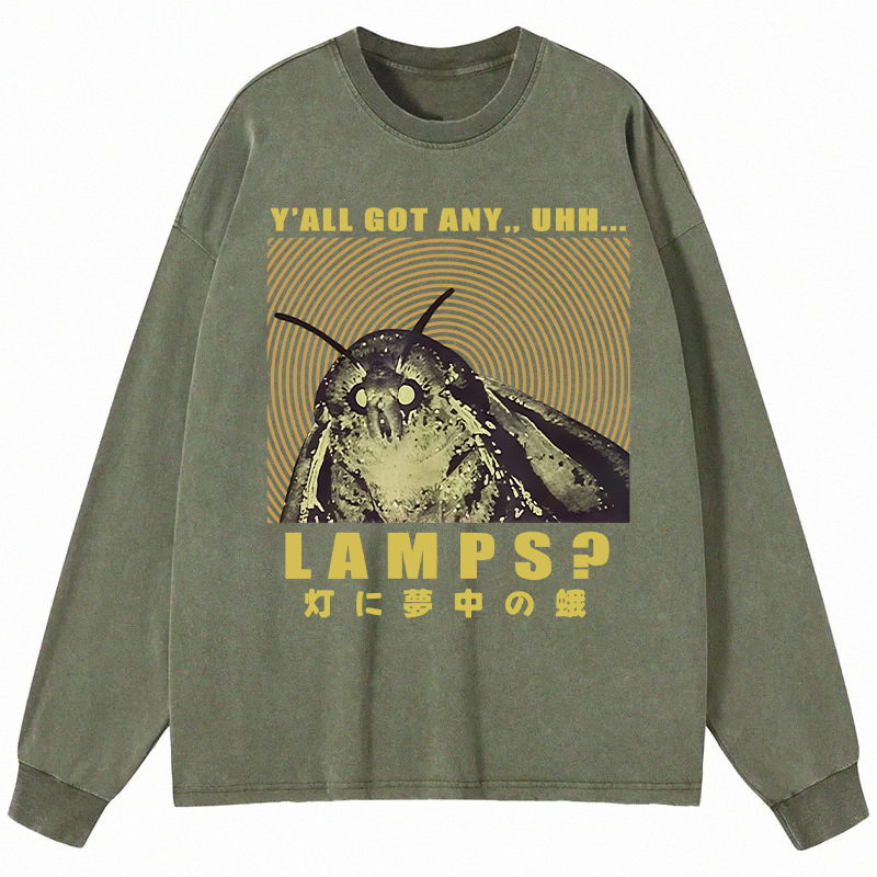 Tokyocanvas Moth Obsessed With The Light Long Sleeve Washed T-Shirt