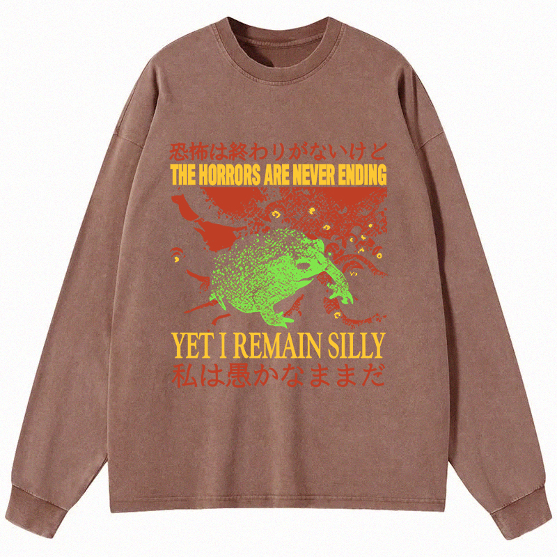 Tokyocanvas The Horrors are Never Ending Long Sleeve Washed T-Shirt