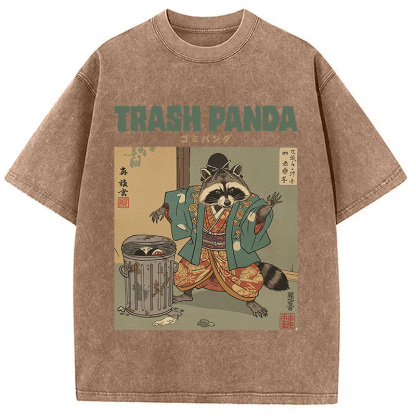 Tokyocanvas Trash Panda Traditional Japanese Meme Washed T-Shirt