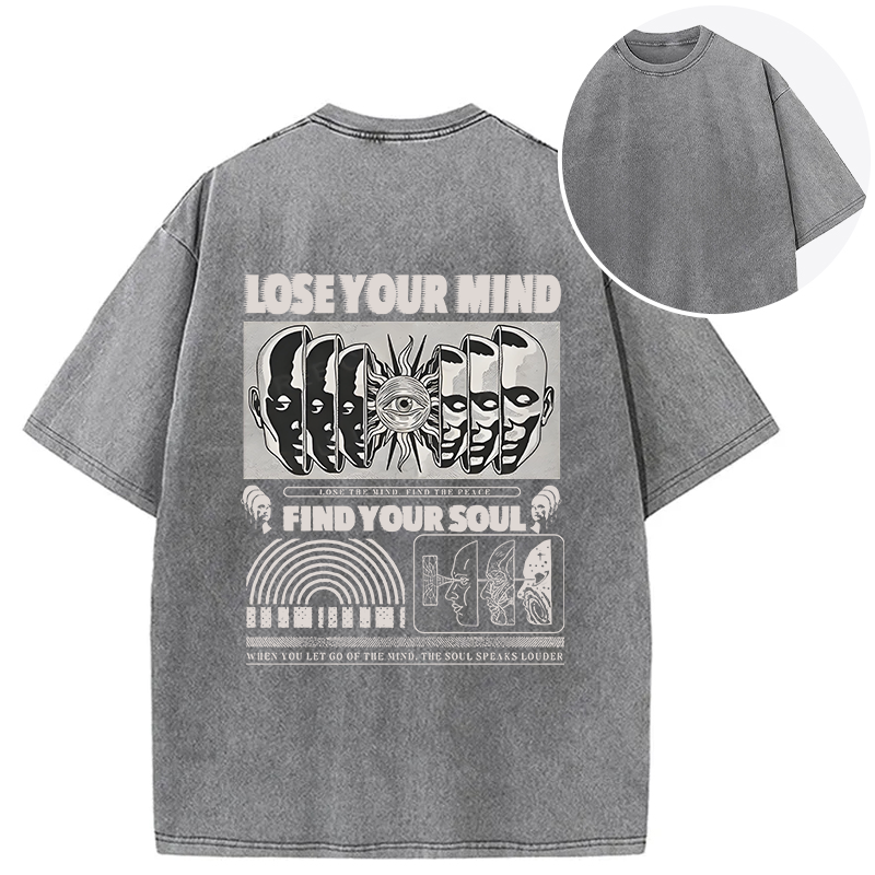 Tokyocanvas Lose Mind Find Soul Back Washed T-Shirt