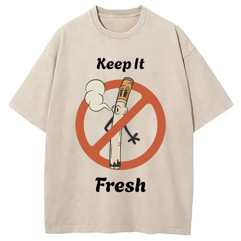 Tokyocanvas Keep It Fresh Retro Cigarette Washed T-Shirt