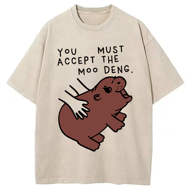 Tokyocanvas Give You Moo Deng Washed T-Shirt