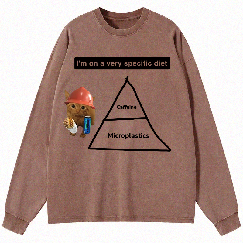 Tokyocanvas I'm On A Very Specific Diet Long Sleeve Washed T-Shirt