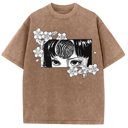Tokyocanvas Tomie and Flowers Washed T-Shirt