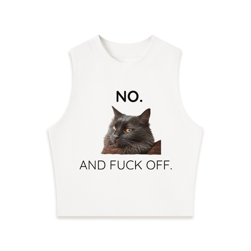 Tokyocanvas Grumpy Cat Crew Neck Crop Top