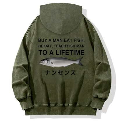 Tokyocanvas Funny To A Lifetime Back Washed Hoodie