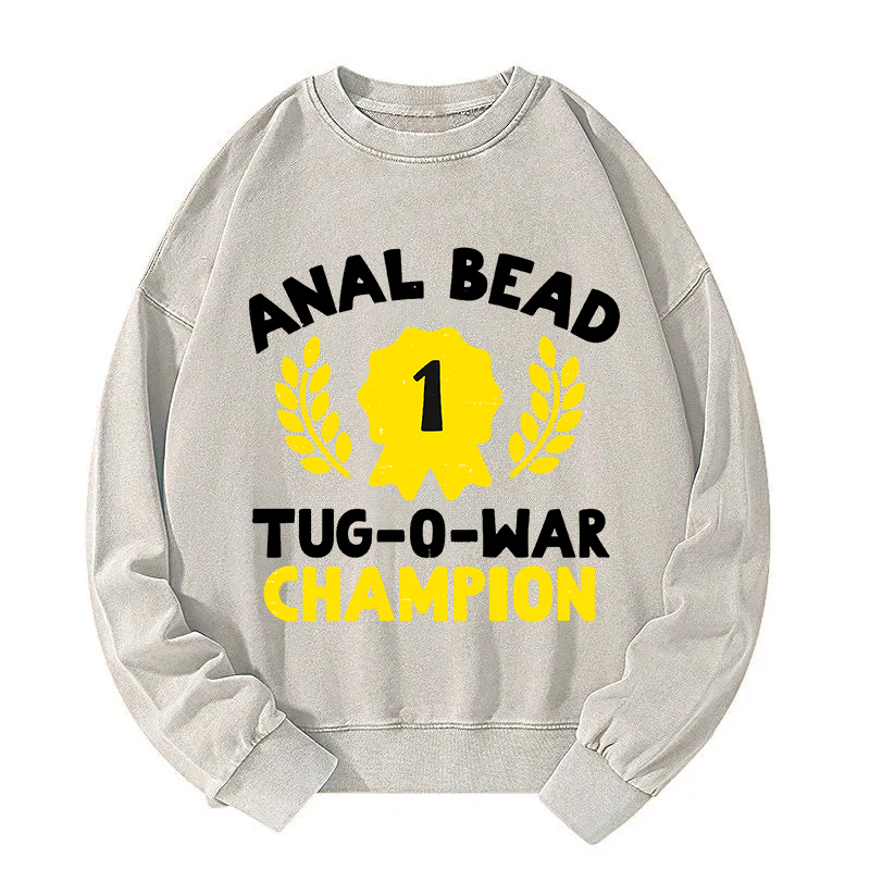 Tokyocanvas Bead Tug O War Champion Funny Washed Sweatshirt
