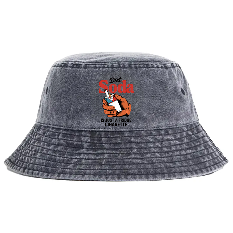 Tokyocanvas Diet Soda Is Just A Fridge Cigarette Funny Washed Bucket Hat