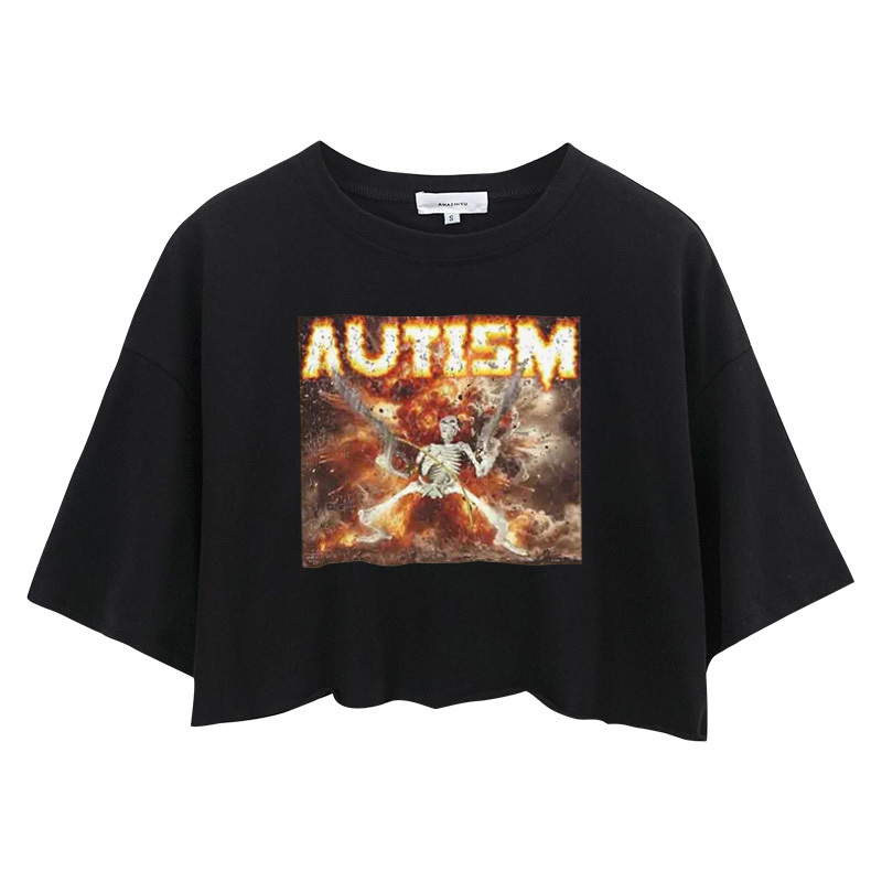 Tokyocanvas Autism Skeleton Crop Top