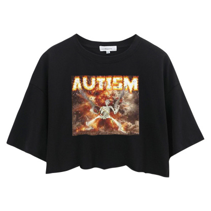 Tokyocanvas Autism Skeleton Crop Top