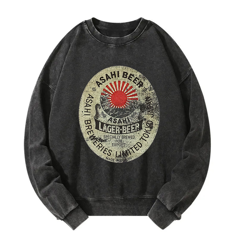 Tokyocanvas ASAHI BEER Japanese Washed Sweatshirt