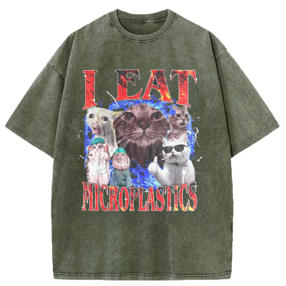Tokyocanvas I Eat Microplastics Washed T-Shirt