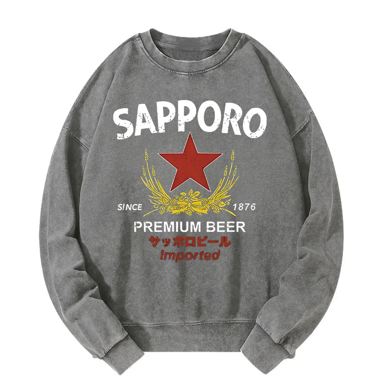 Tokyocanvas Sapporo Beer Essential Washed Sweatshirt