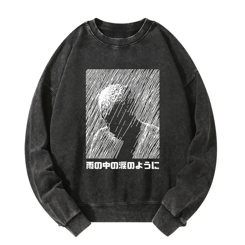Tokyocanvas People In The Rain Washed Sweatshirt
