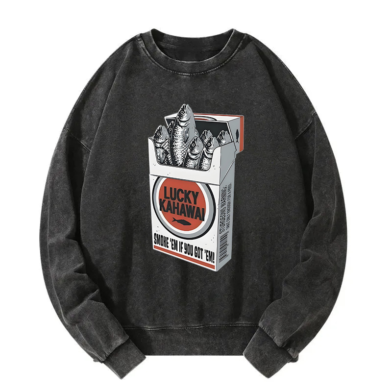 Tokyocanvas Japanese Lucky Kahawai Washed Sweatshirt