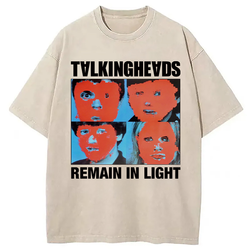 Tokyocanvas Talking Heads Remain In Light Washed T-Shirt