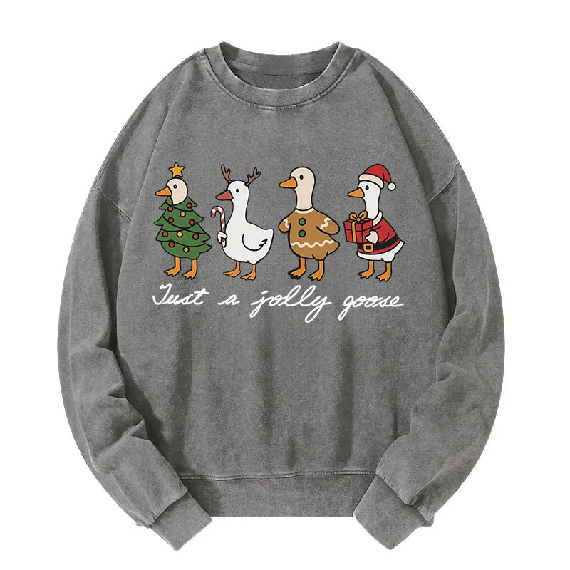 Tokyocanvas Just A Jolly Goose Washed Sweatshirt